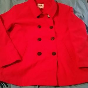 Red &Back pea coat